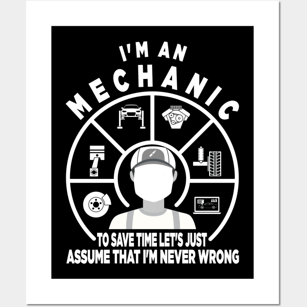 Mechanic Car Mechanic Profession Mechanical Wall Art by Monstershirts